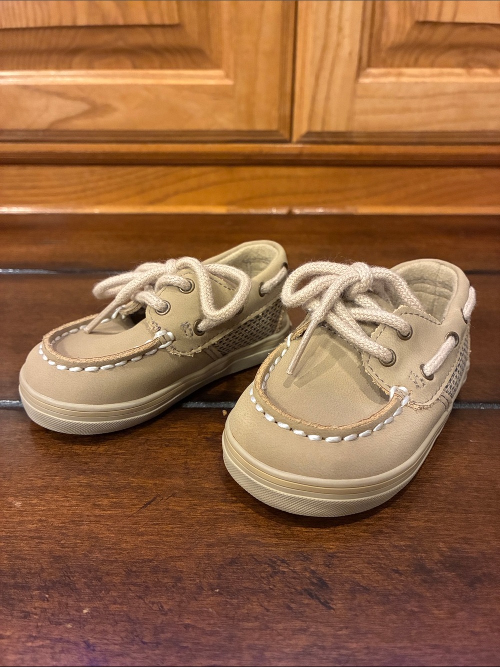 New Sperry Intrepid Size 2 Crib Shoes - Linen/Oat Top Siders Boat Shoes (ABBA)